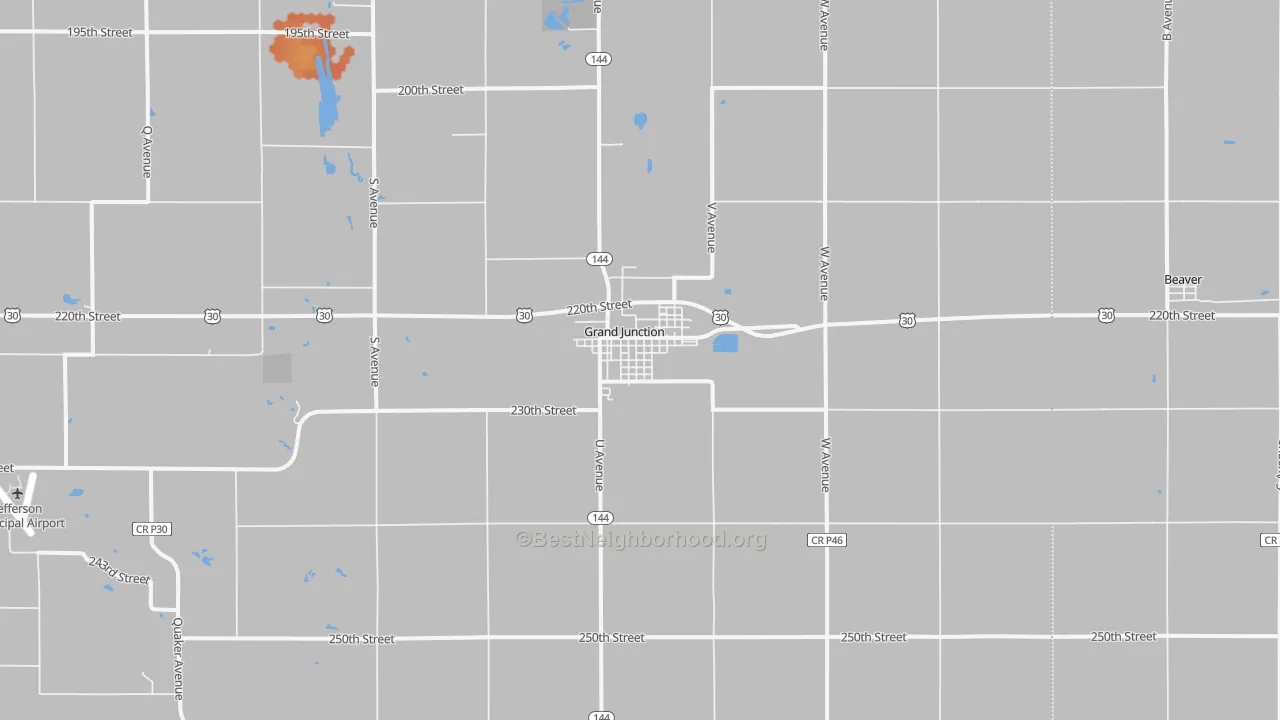 Bike Grade map of Grand Junction, IA