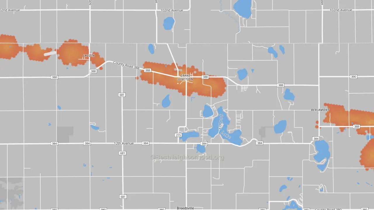 Bike Grade map of Grand Junction, MI
