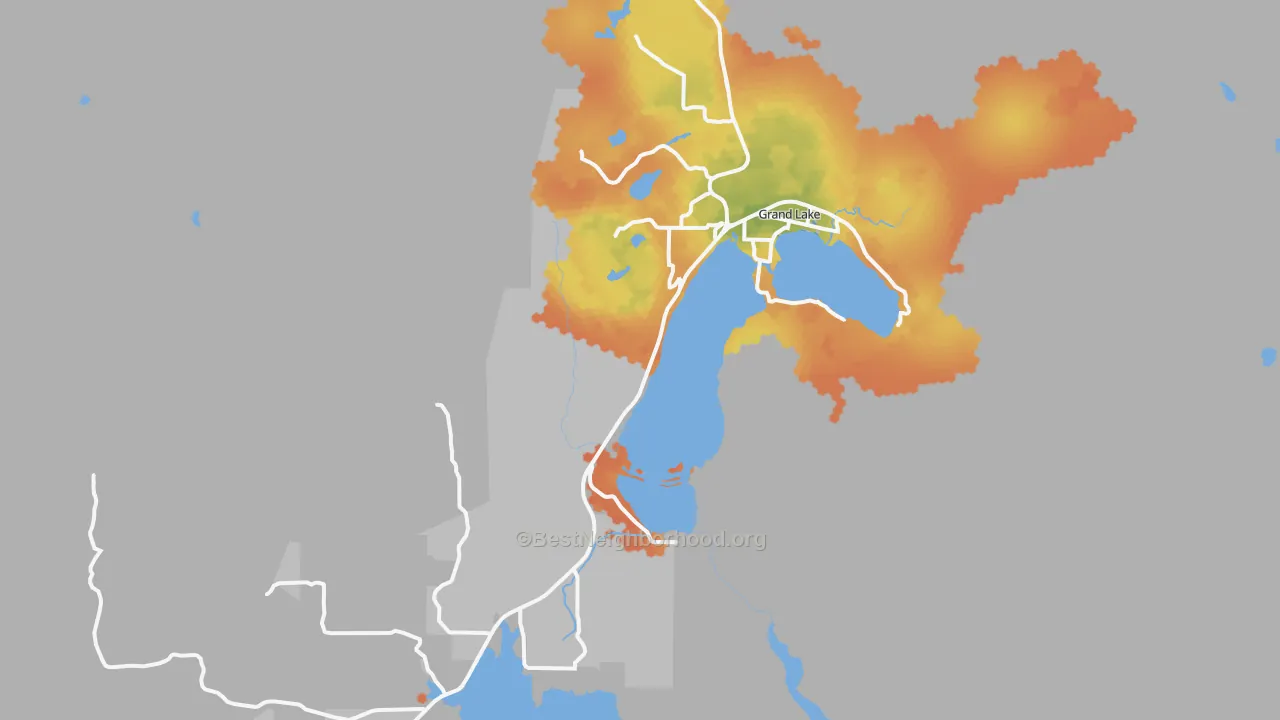 Bike Grade map of Grand Lake, CO