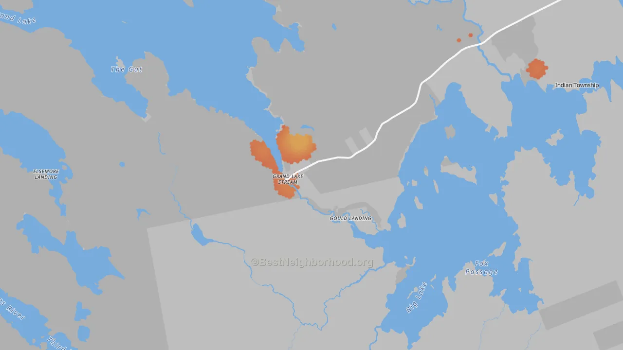 Bike Grade map of Grand Lake Stream, ME
