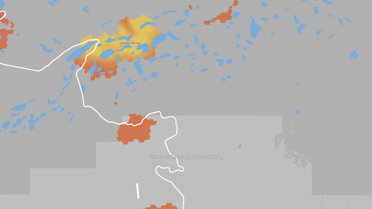 Bike Grade map of Grand Mesa, CO