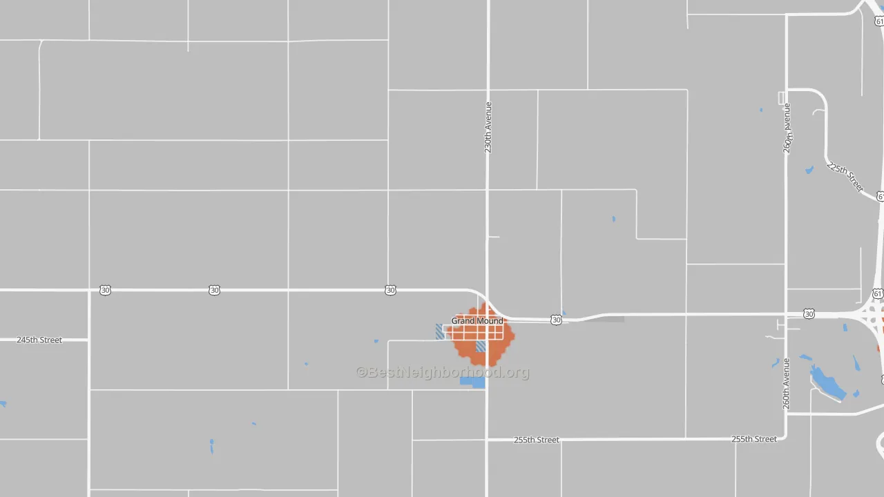 Bike Grade map of Grand Mound, IA