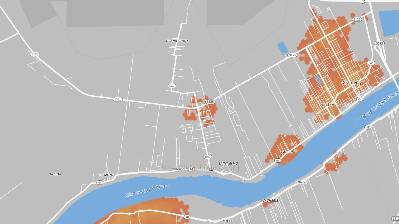 Bike Grade map of Grand Point, LA
