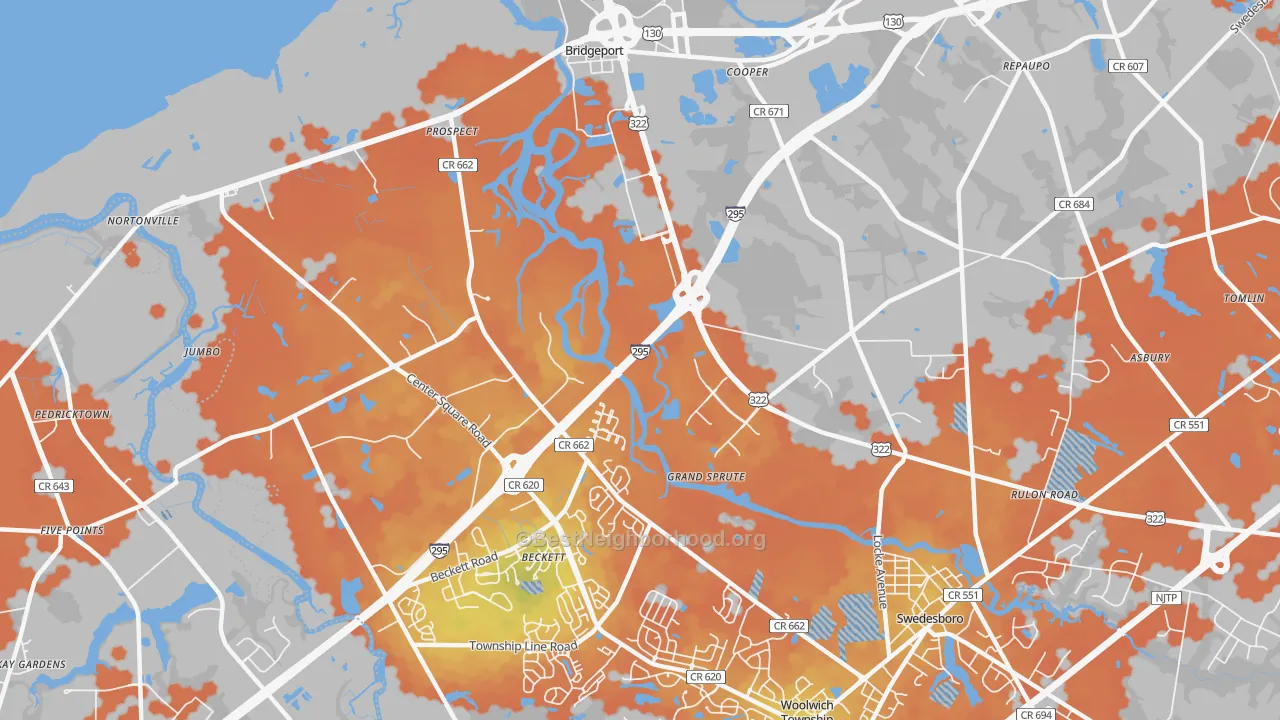 Bike Grade map of Grand Sprute, NJ