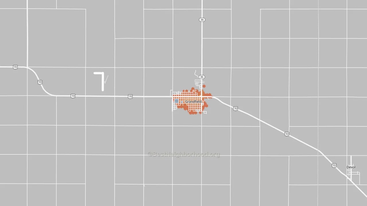 Bike Grade map of Grandfield, OK