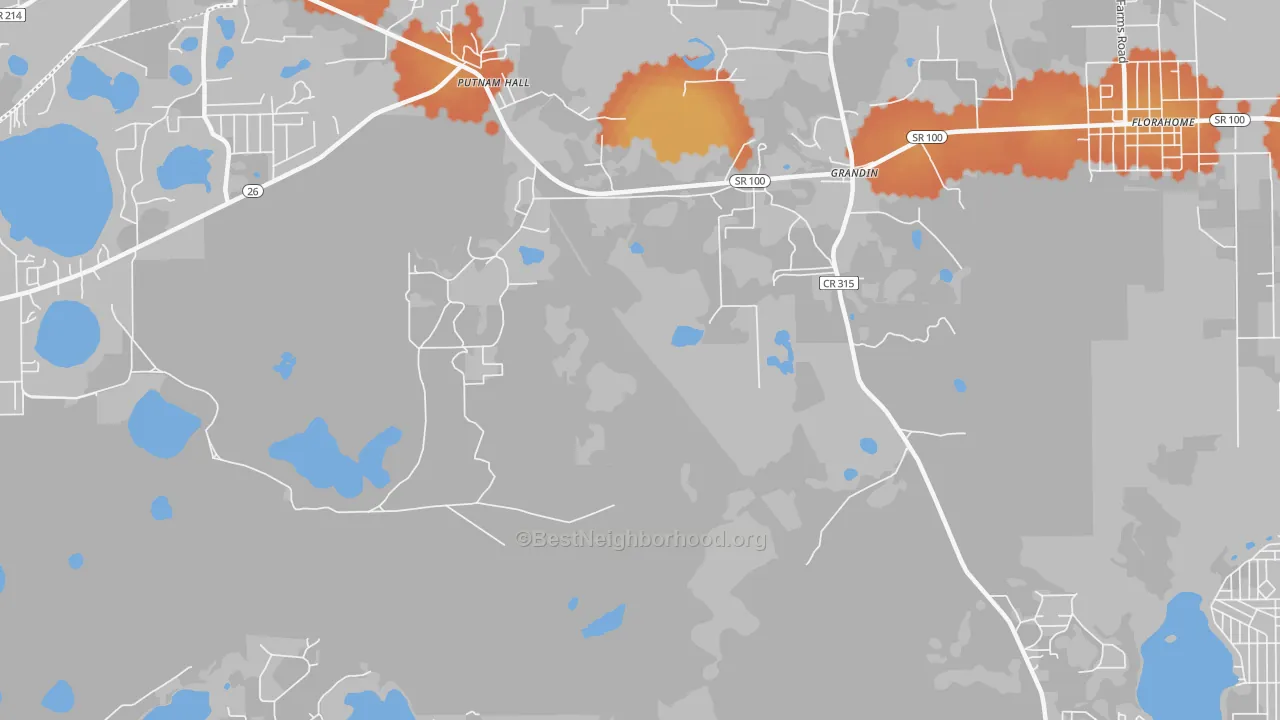 Bike Grade map of Grandin, FL