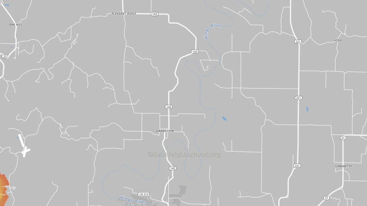 Bike Grade map of Grandview, AR