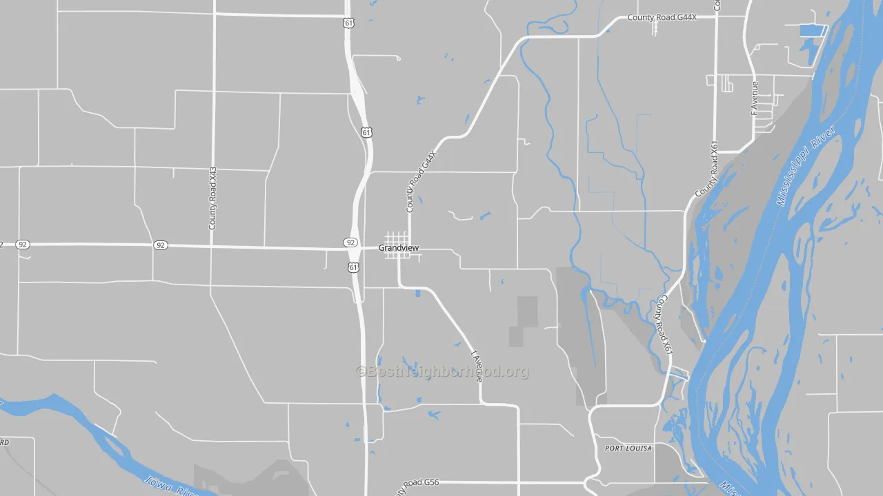 Bike Grade map of Grandview, IA