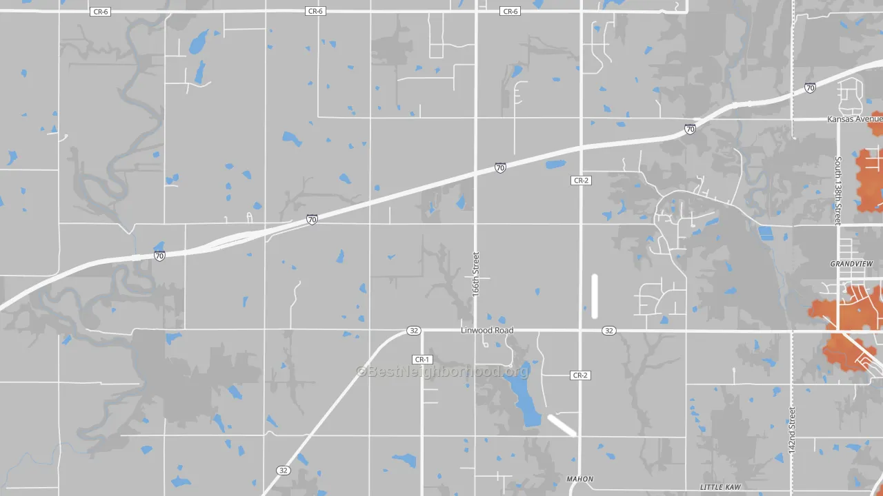 Bike Grade map of Grandview, KS