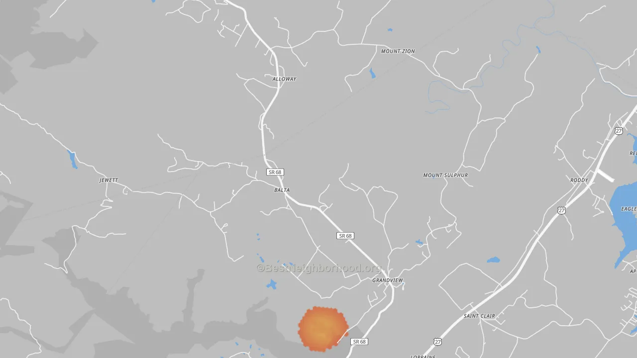 Bike Grade map of Grandview, TN