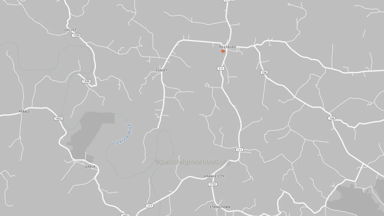 Bike Grade map of Grange City, KY