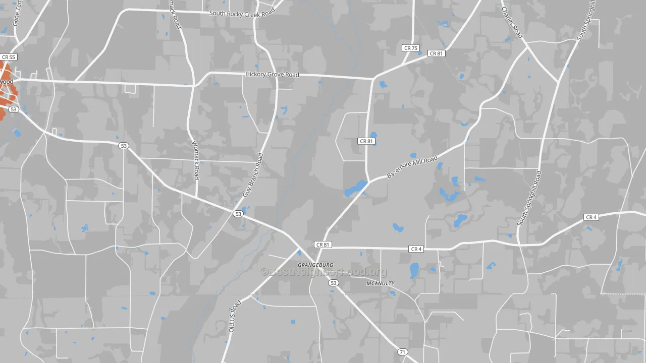 Bike Grade map of Grangeburg, AL