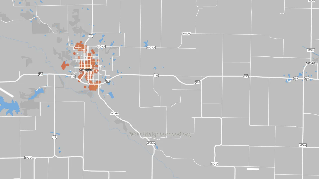 Bike Grade map of Granger, MO