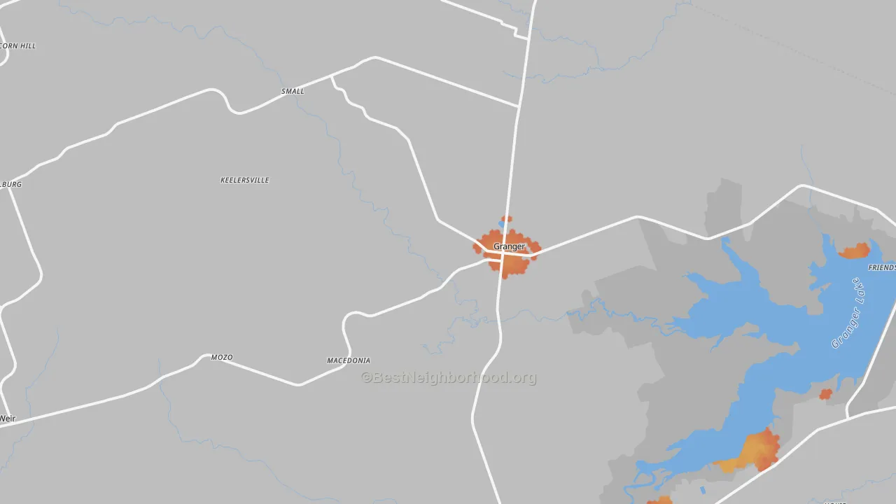 Bike Grade map of Granger, TX