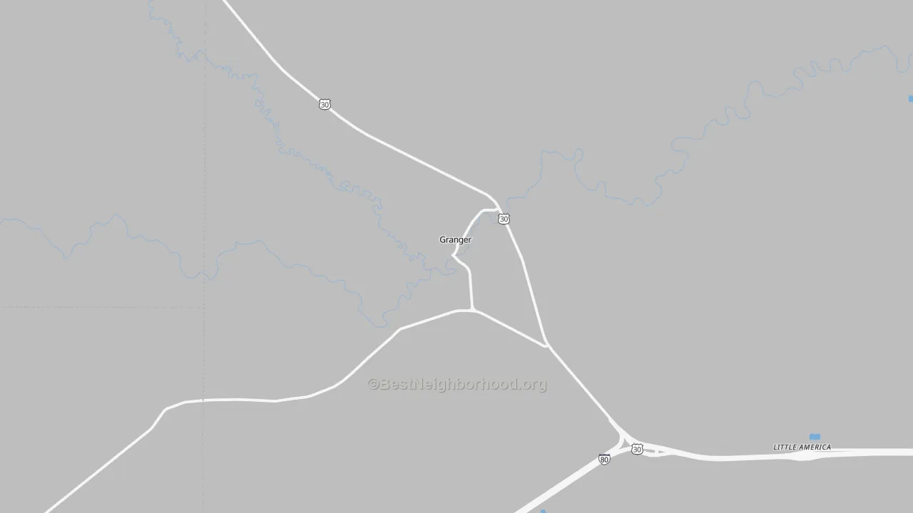 Bike Grade map of Granger, WY