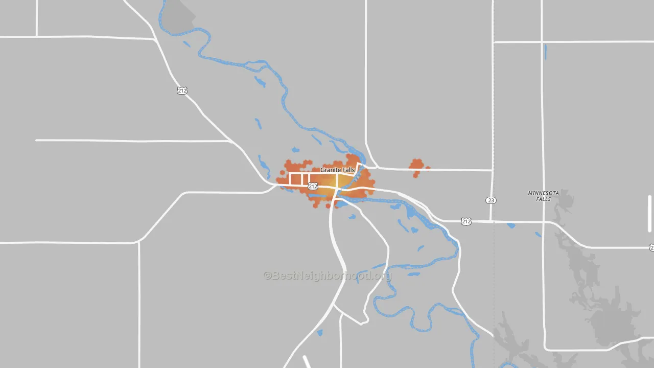 Bike Grade map of Granite Falls, MN