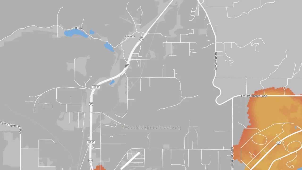 Bike Grade map of Granite, ID