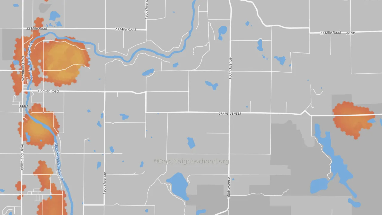 Bike Grade map of Grant Center, MI