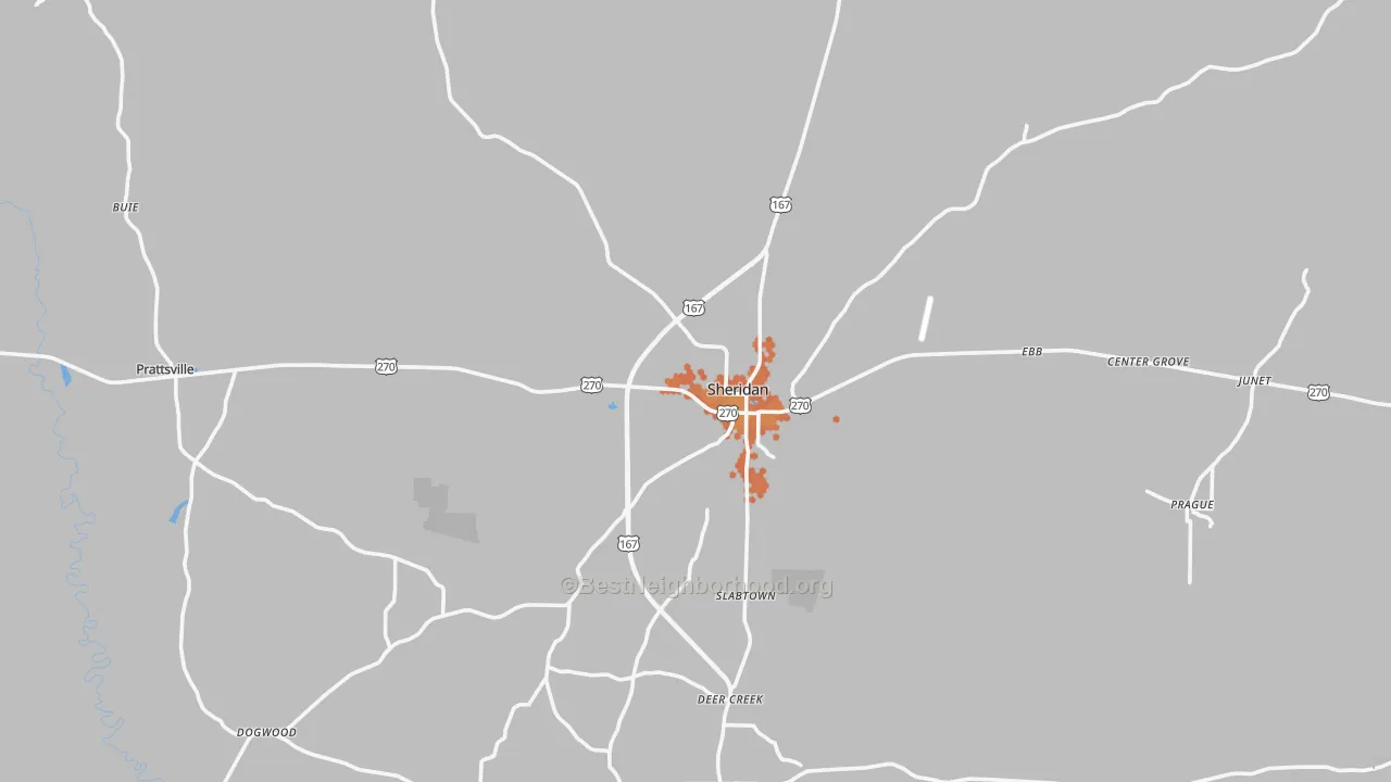 Bike Grade map of Grant County, AR