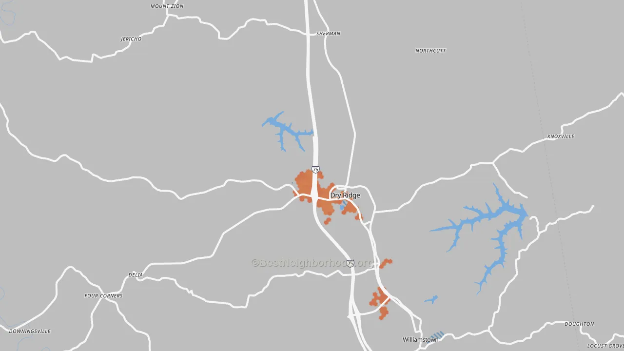 Bike Grade map of Grant County, KY