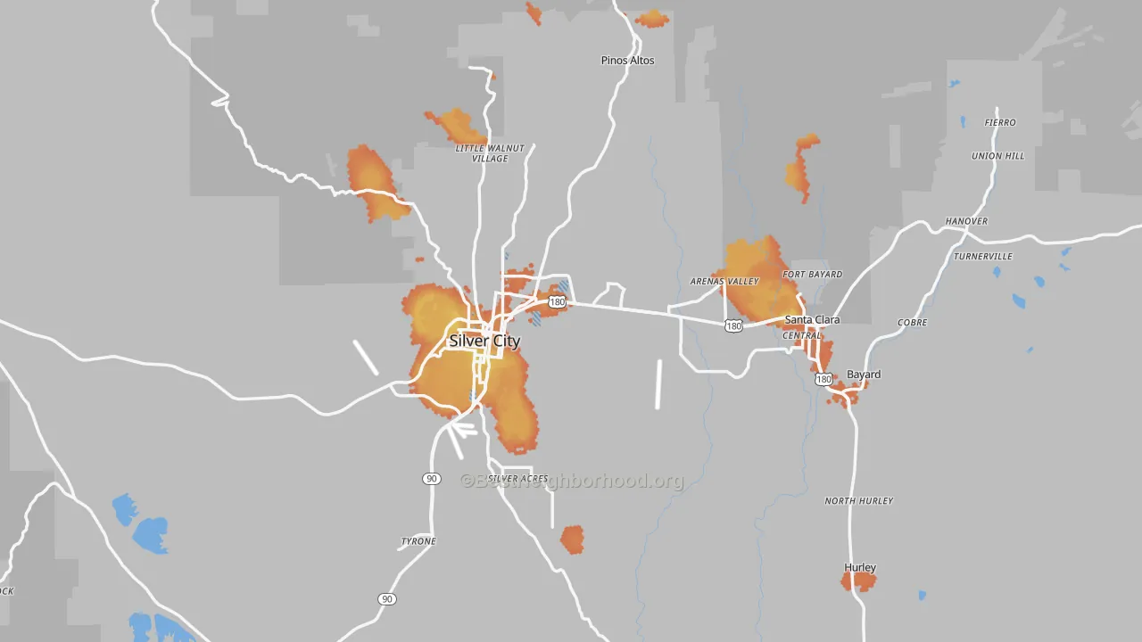 Bike Grade map of Grant County, NM
