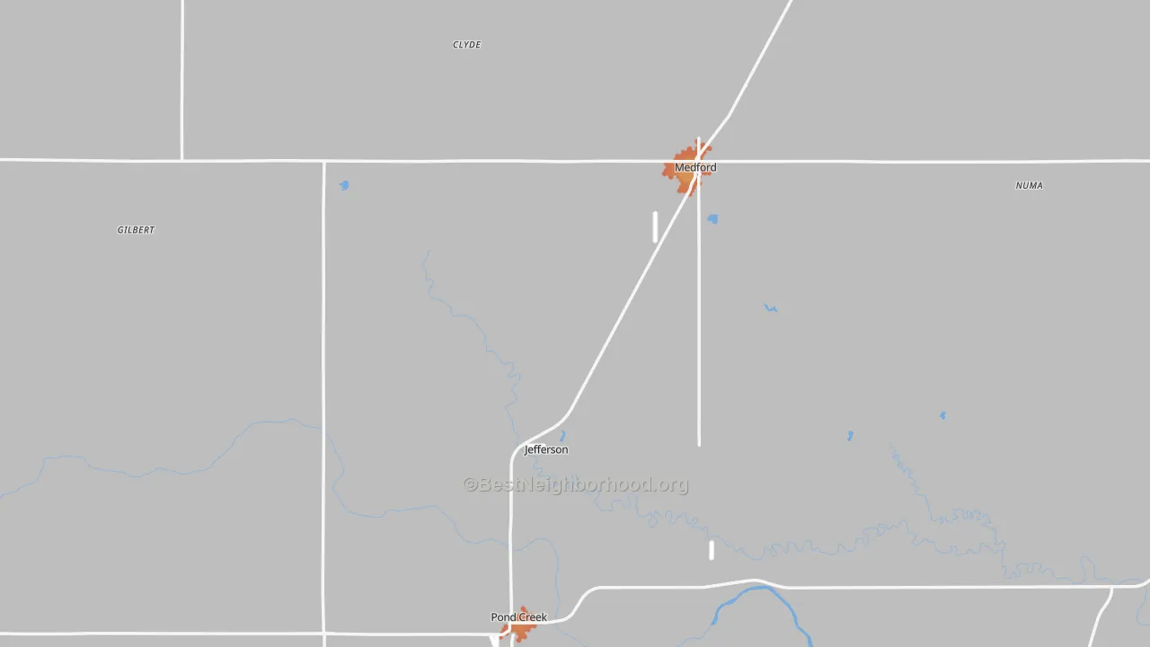 Bike Grade map of Grant County, OK
