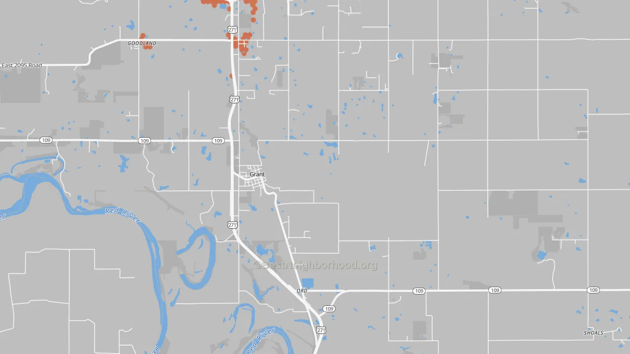 Bike Grade map of Grant, OK