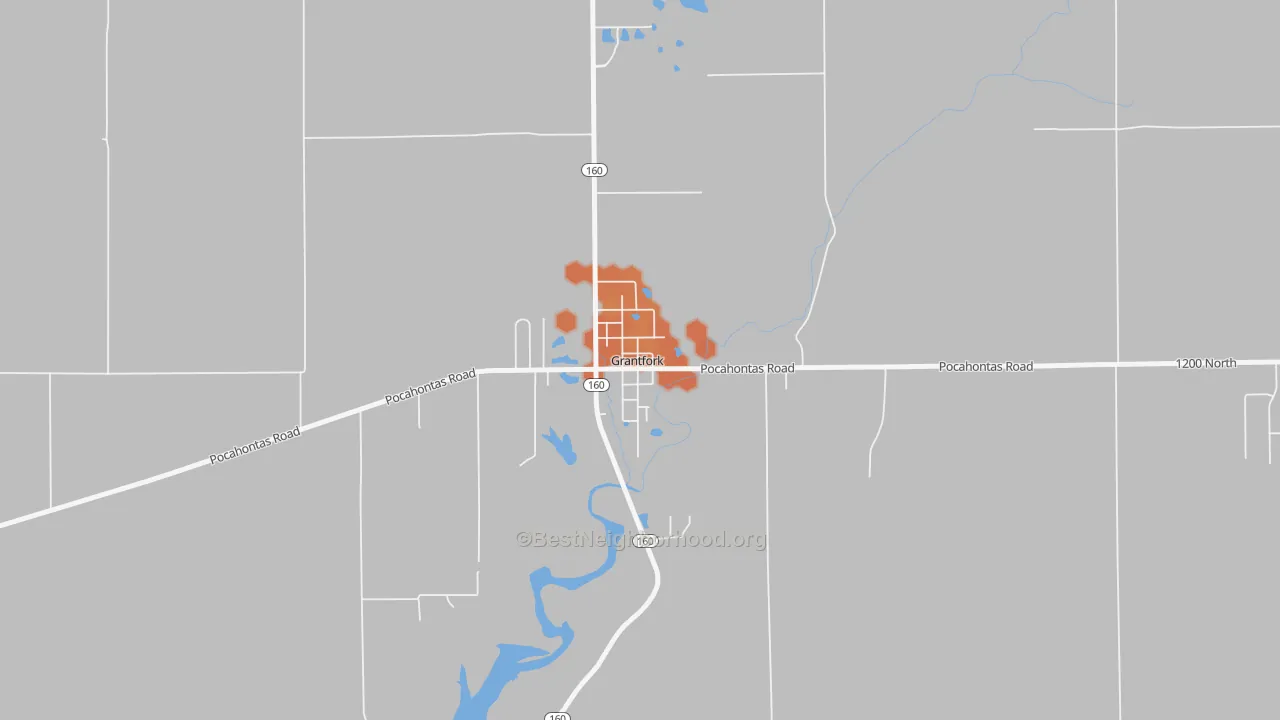 Bike Grade map of Grantfork, IL