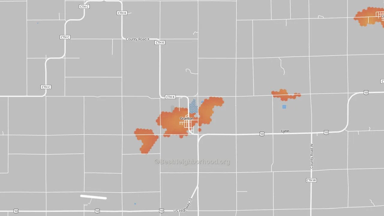 Bike Grade map of Granton, WI