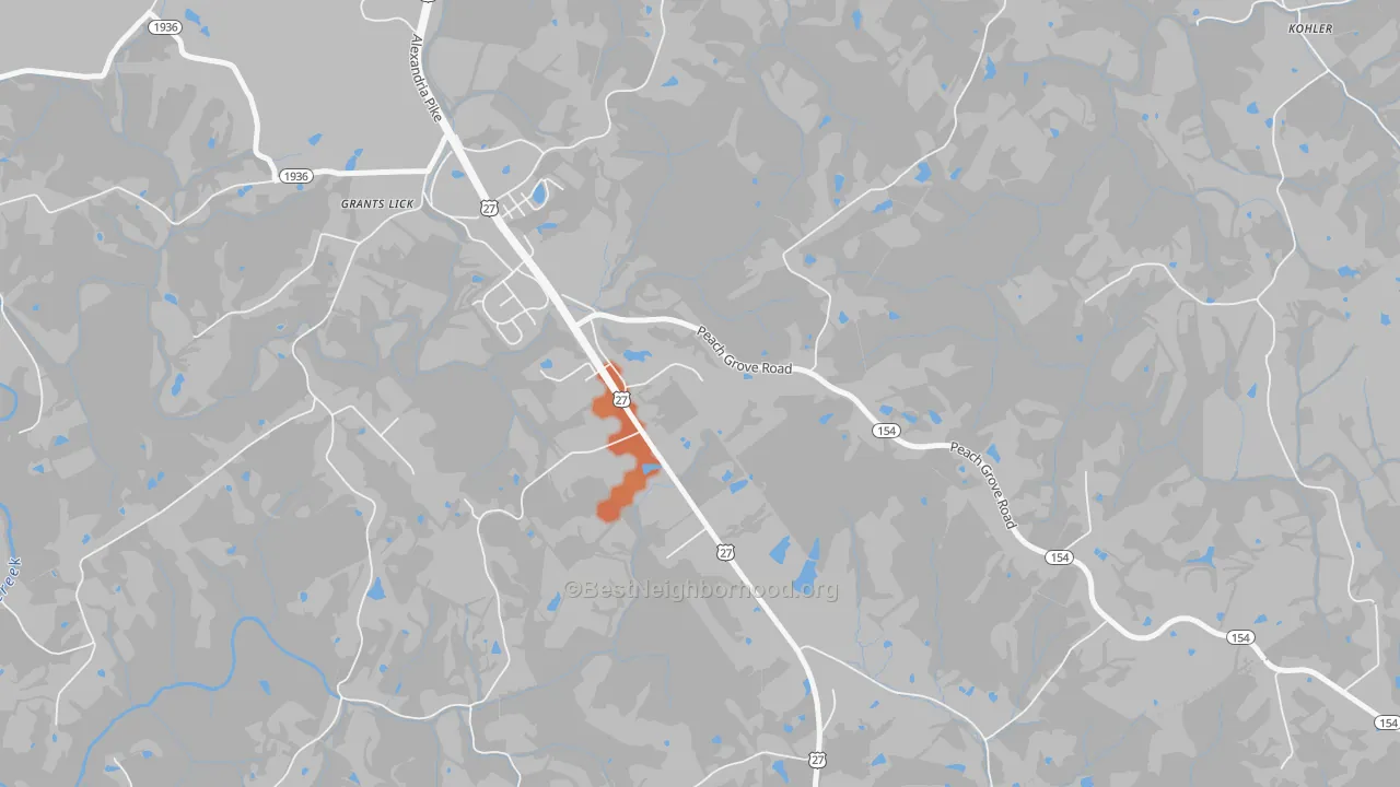 Bike Grade map of Grants Lick, KY