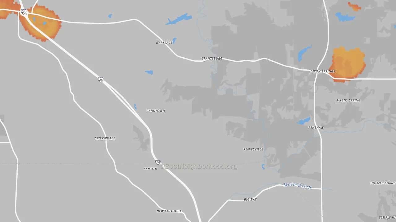 Bike Grade map of Grantsburg, IL
