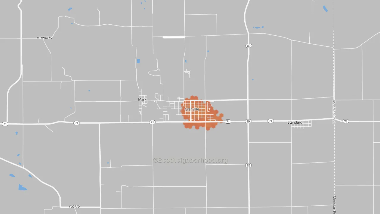Bike Grade map of Granville, IL