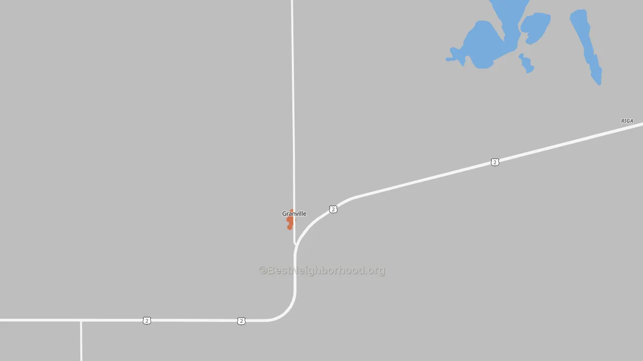 Bike Grade map of Granville, ND