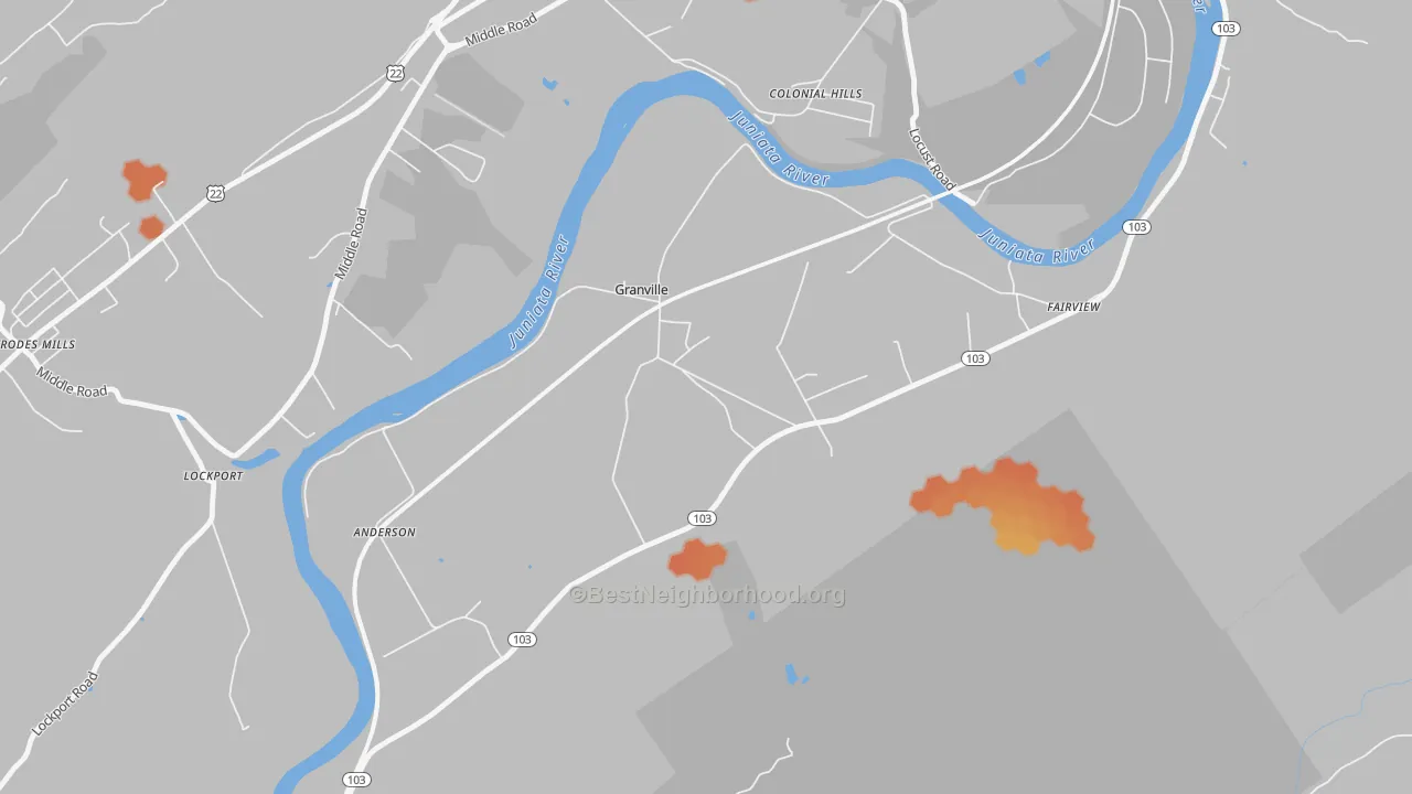 Bike Grade map of Granville, PA