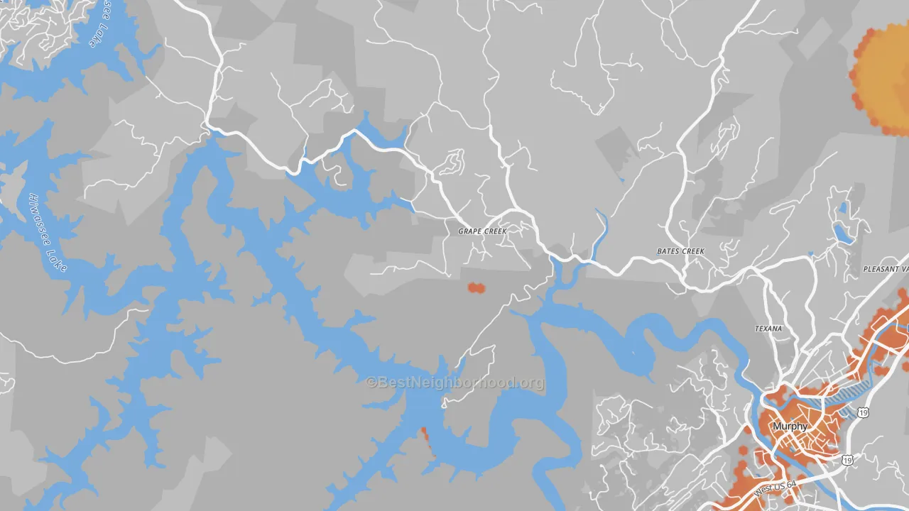 Bike Grade map of Grape Creek, NC
