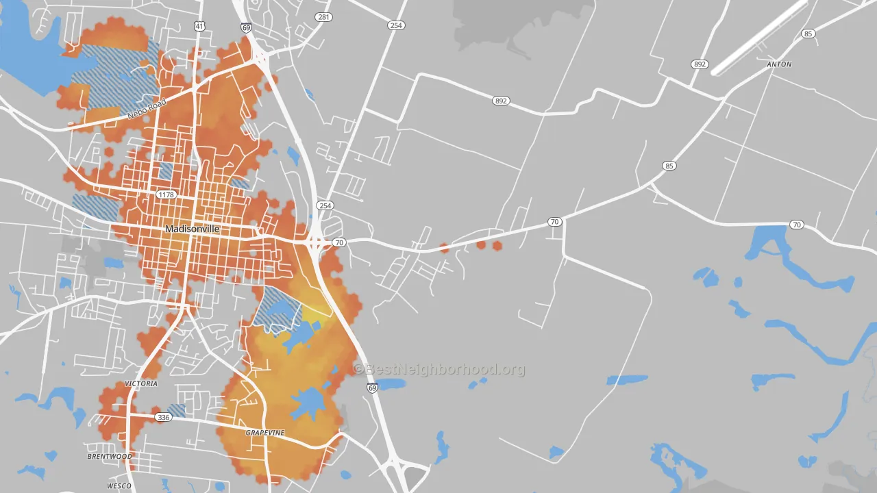 Bike Grade map of Grapevine, KY