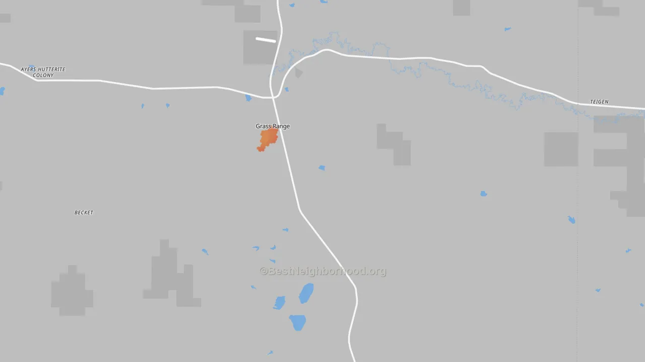 Bike Grade map of Grass Range, MT