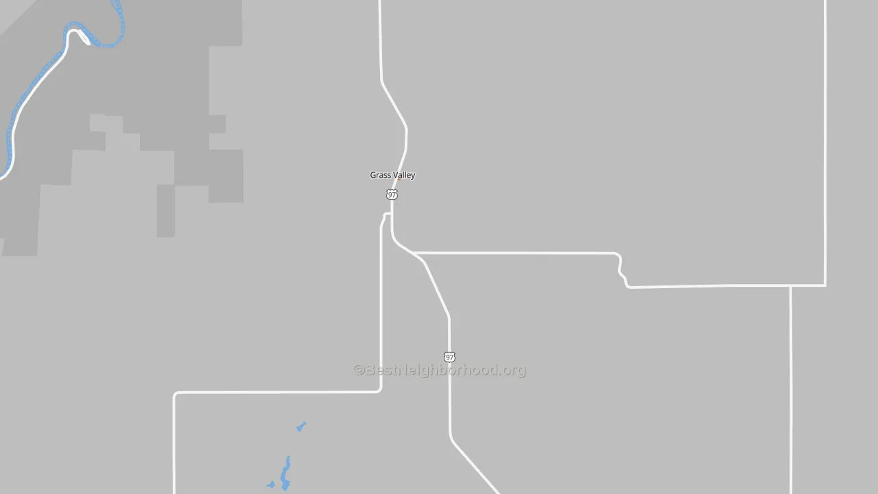 Bike Grade map of Grass Valley, OR