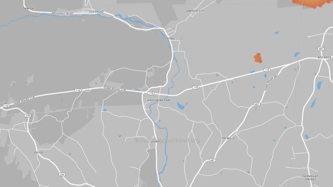 Bike Grade map of Grassmere Park, PA