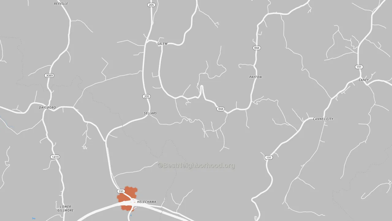 Bike Grade map of Grassy Creek, KY
