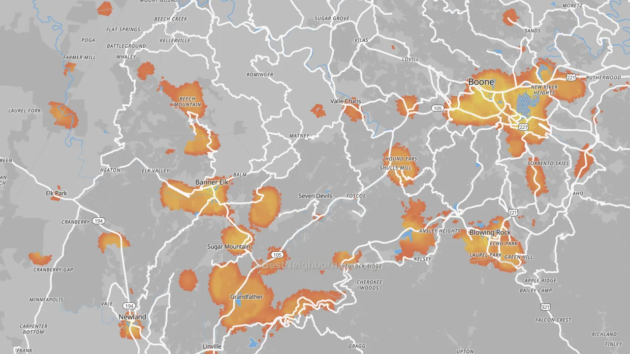 Bike Grade map of Grassy Creek, NC