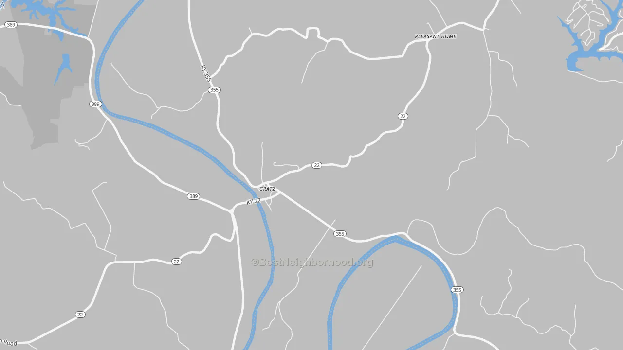 Bike Grade map of Gratz, KY