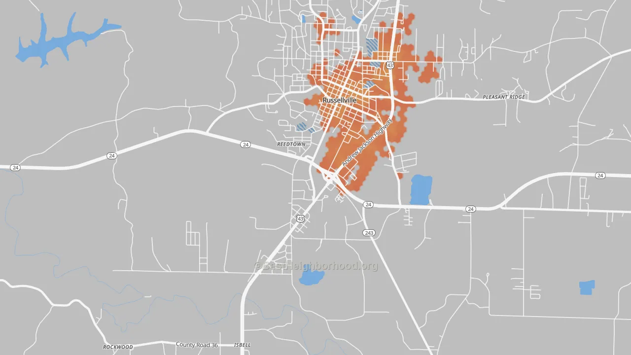 Bike Grade map of Gravel Hill, AL