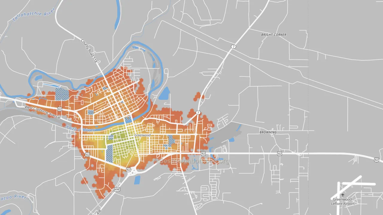 Bike Grade map of Gravel Hill, MS