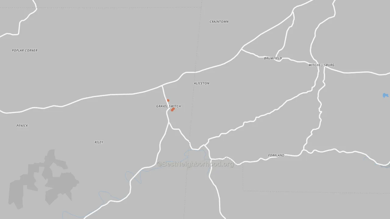 Bike Grade map of Gravel Switch, KY