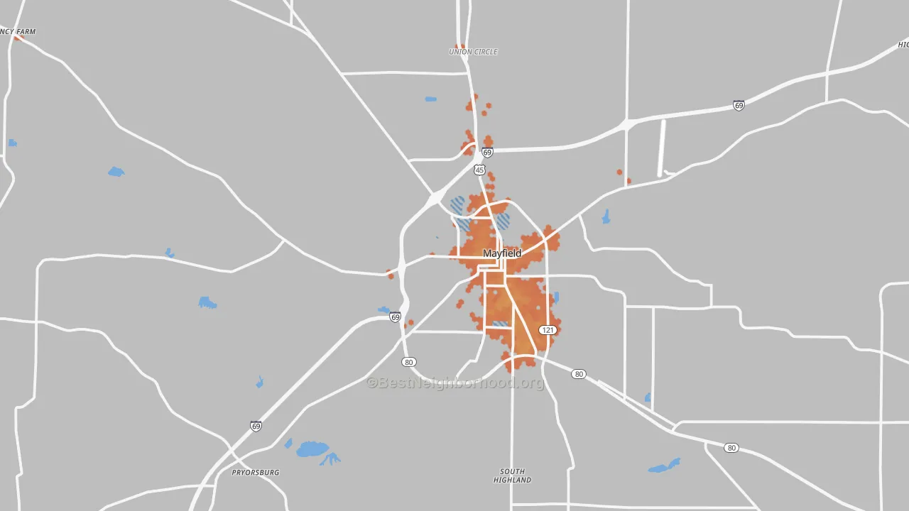 Bike Grade map of Graves County, KY