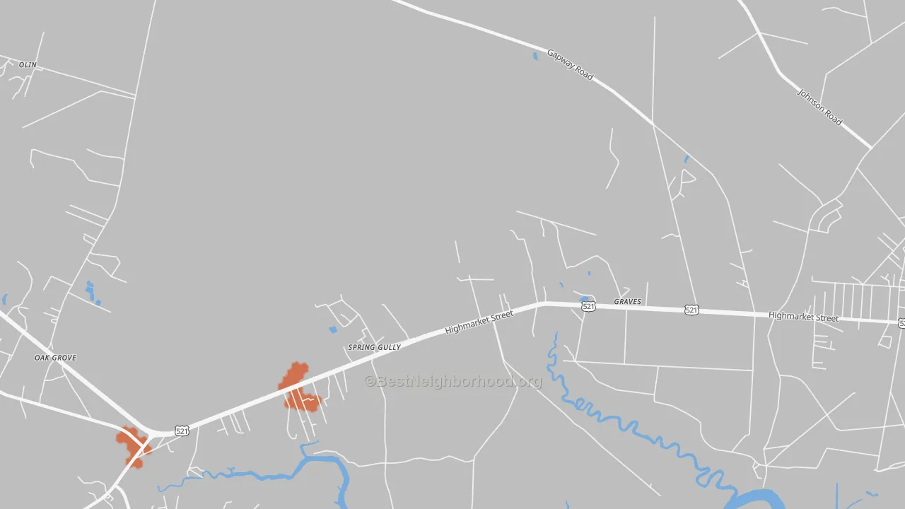 Bike Grade map of Graves, SC