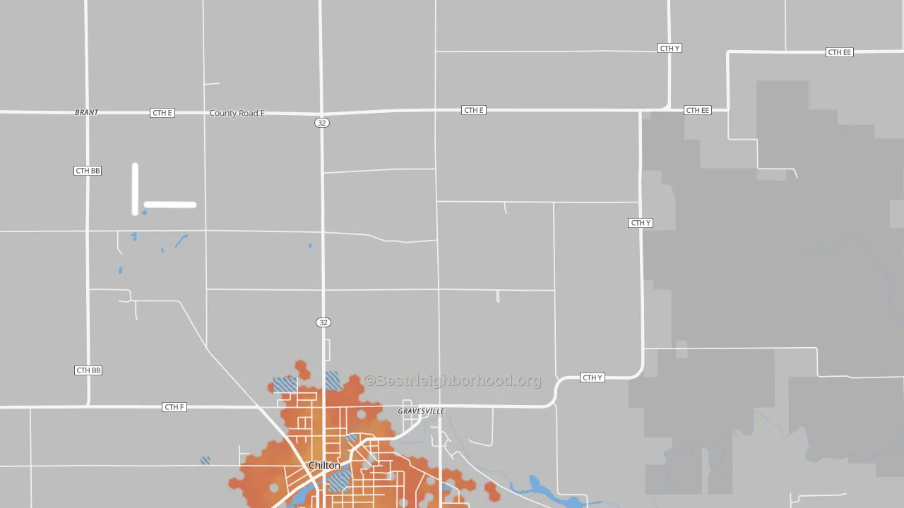 Bike Grade map of Gravesville, WI