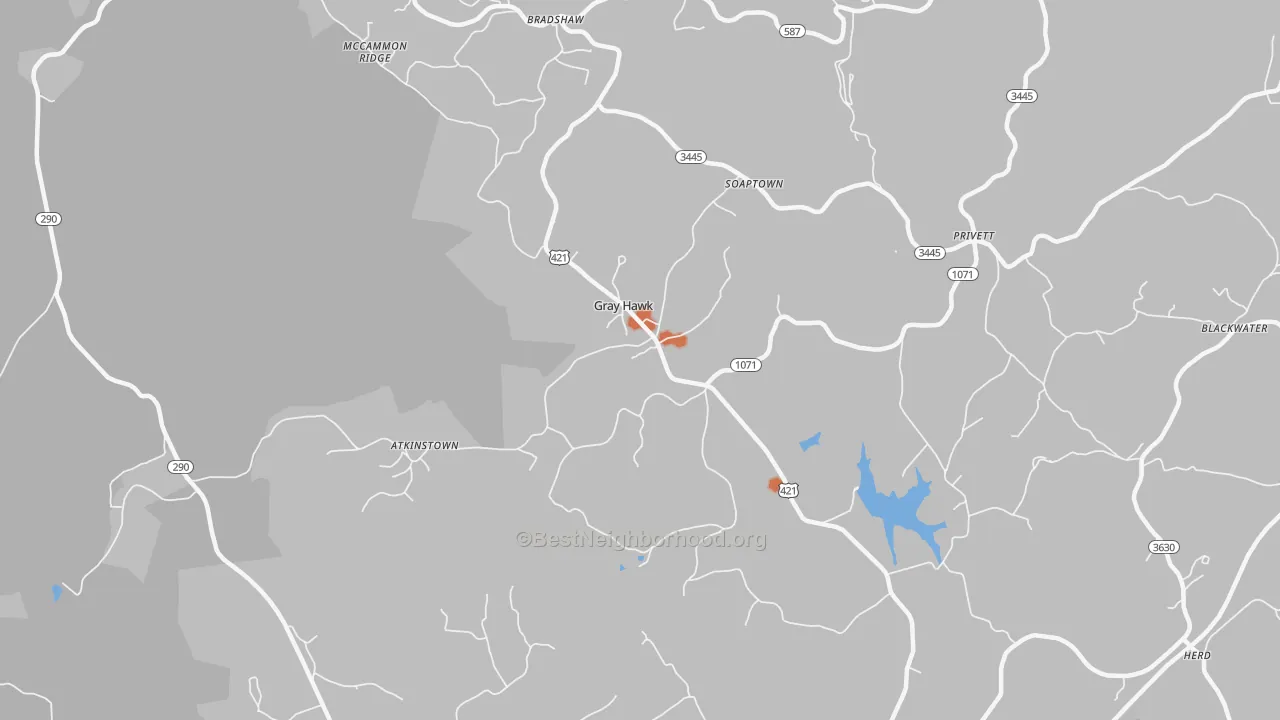 Bike Grade map of Gray Hawk, KY