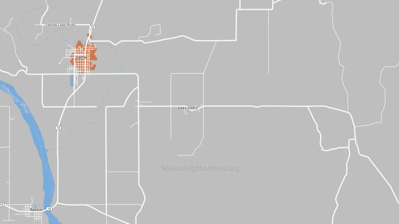 Bike Grade map of Gray Horse, OK